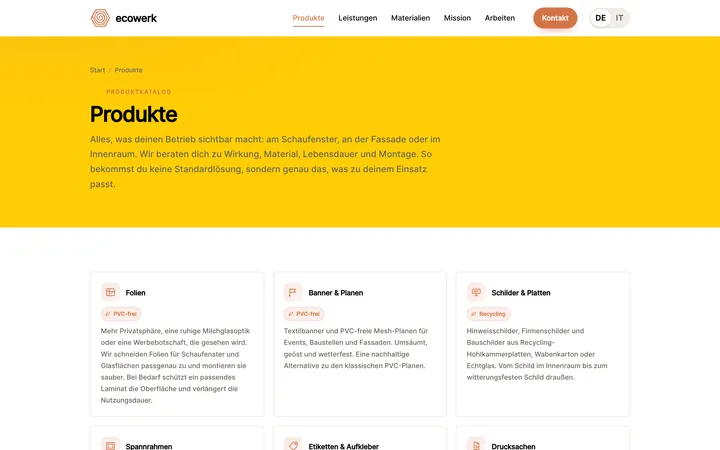 Produktkatalog, ecowerk