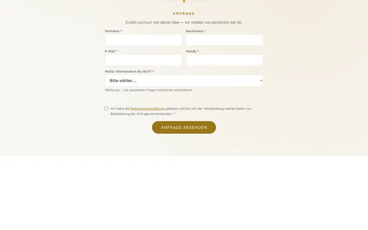 Smart enquiry form, Herzstickl by Elisa