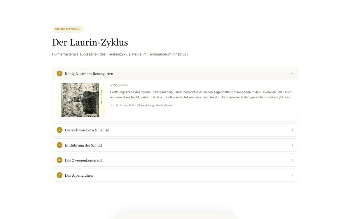 Laurin cycle with 5 picture scenes, Schloss Lichtenberg